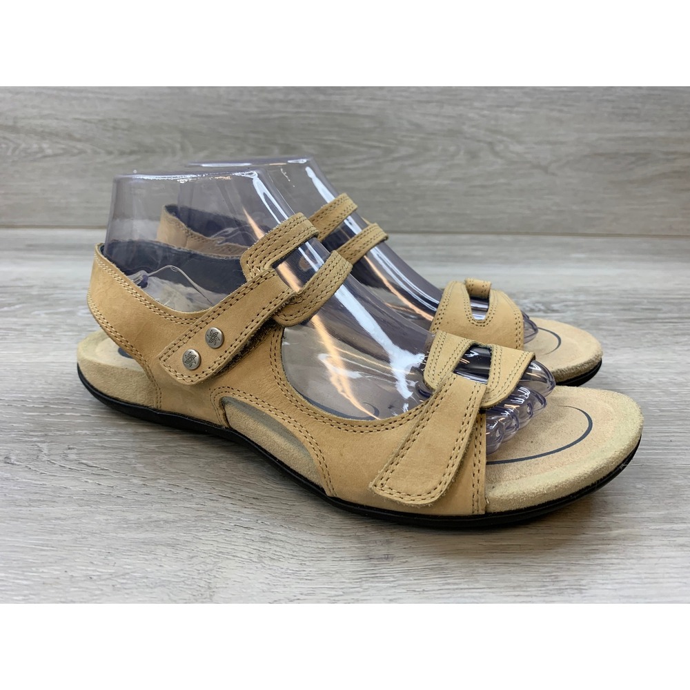 Abeo Crescent Stone Tan Leather Biomechanical Walking Sandals Women's 9 Shoes